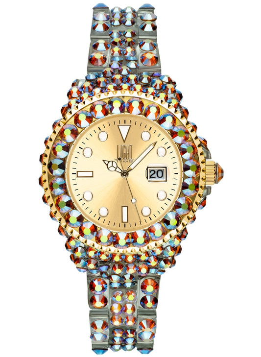 LIGHT TIME Mod. MEDITERRANEO - Full Strass / Gold-0